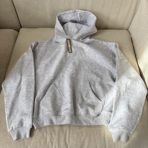 SKIMS Cotton Fleece Classic HOODIE Light Heather Grey XXS NWT NEW - Picture 7 of 8